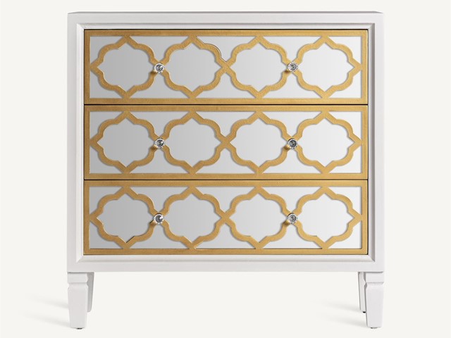COMODA BLANCO CON CAJONES DORADOS 260 €
