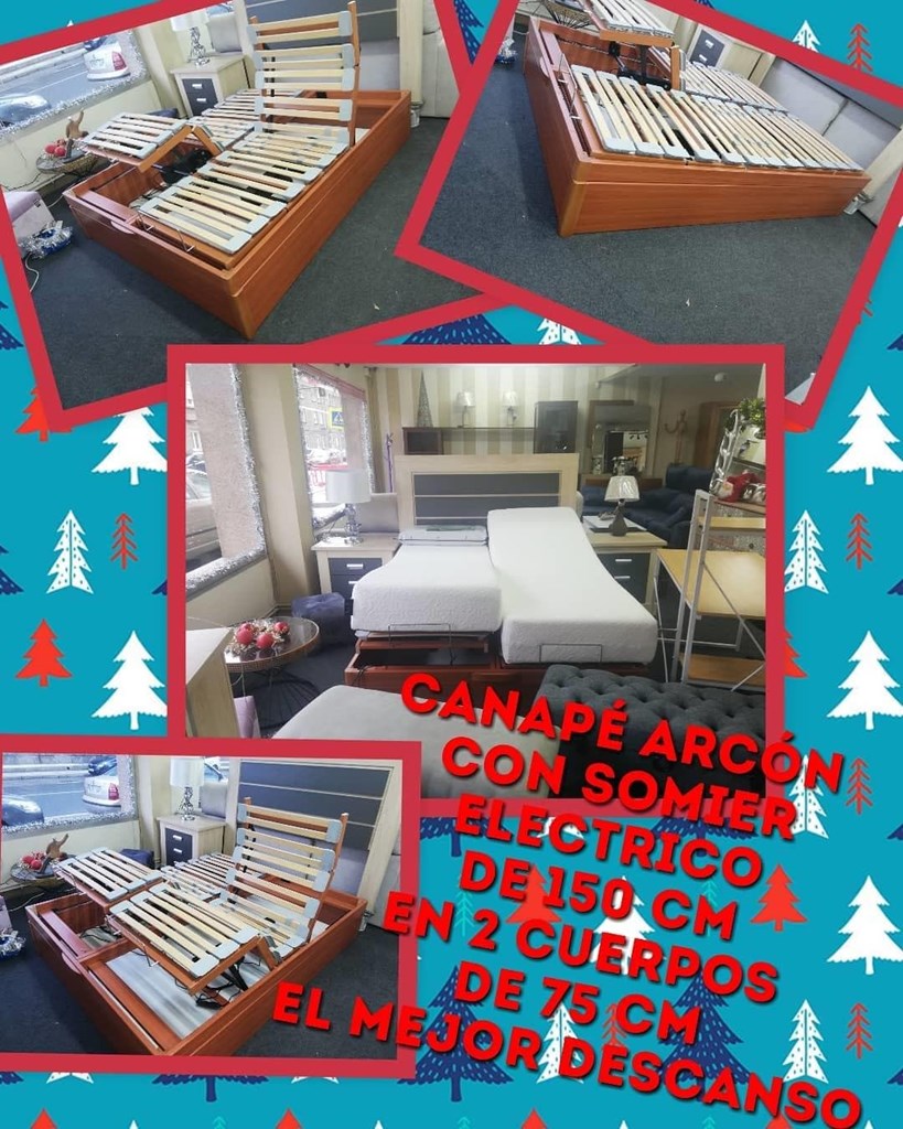 Foto 5 CONJUNTO CANAPE CON 2 SOMIERES ARTICULADOS INDIPENDIENTES + COLCHONES DE VISCOELASTICA