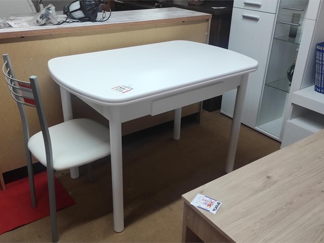MESA COCINA MADERA BLANCA EXTENSIBLE