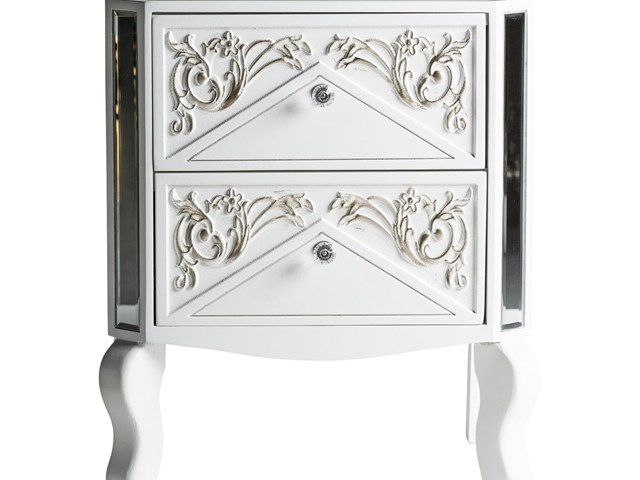 MESITA BLANCA - PLATA Y CON ESPEJOS