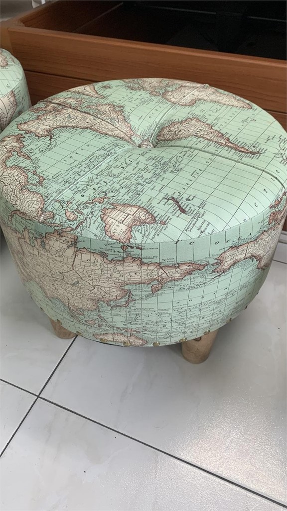 Foto 1 Pouff redondo Polipiel mapa mundo. Diámetro 40cm x34 cm altura